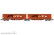 REE Modeles NW-231 - Sggmrss 90 TOUAX wagon + 2 x 45’ A2B-online containers, Era VI