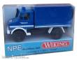NPE NW43188 - Güterwagen Samms-u 454 DB-Cargo in verkehrsrot mit 2 -THW Unimogs U 1300 L - AC-Wechselstrom