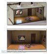 Proses PLS-008 - 2 Stk. Zimmer beleuchtet mit Flachbildfernseher, Natur u. Erotik (Bausatz H0/00)