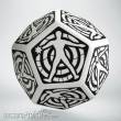 Q-Workshop QWS12HIT02 - D12 Hit Location White & black die