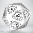 Q-Workshop Würfel QWS20LEV02 - D20 Level Counter White & black Die (1)