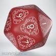 Q-Workshop Würfel QWS20LEV03 - D20 Level Counter Red & white Die (1)