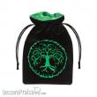 Q-Workshop QWSBFOR202 - Forest Black & green Velour Dice Bag