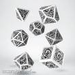 Q-Workshop QWSSCER02 - Celtic 3D Revised White & black Dice Set (7)