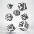 Q-Workshop QWSSDWA02 - Dwarven White & black Dice Set (7)