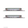 Azar Models V01-ORP2 - Set mit 2 CORAIL SNCF-Personenwagen in grauer, oranger und weißer Originallackierung