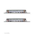 Azar Models V01-ORP2 - Set mit 2 CORAIL SNCF-Personenwagen in grauer, oranger und weißer Originallackierung
