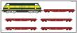 B-Models VB-9128.03 - Diesellok 62 - 6250 mit 5 Infrabel Niederbordwagen - DC. 2-Rail Digital Sound