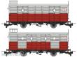 REE Modeles VM-047 - Set of 2 Luggage Cars CFC Red/Grey n°2621 (doors closed) & n°2625 (2 opened doors) Era. III-IV