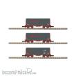 Azar Models W03-ERP - 3teiliges Set Schiebeplanenwagen – ´ERMEWA´ mit Drehgestellen - Spur Z - Ep.V