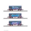 Azar Models W03-TG1 - Sliding tarp car x3 with graffitis - set 1