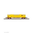 Azar Models W04-VA - SNCF-Güterwagen mit Drehgestellen - Spur Z 1:220 - gelbe Lackierung für den Viehtransport - Seitentüren mit Kuhkopf.