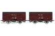 REE Modeles WB-735 - Set of 2 Vegetables wagons 14 T PLM red Sideros, N° Fa 35139 & Fa 35327, PLM Era II